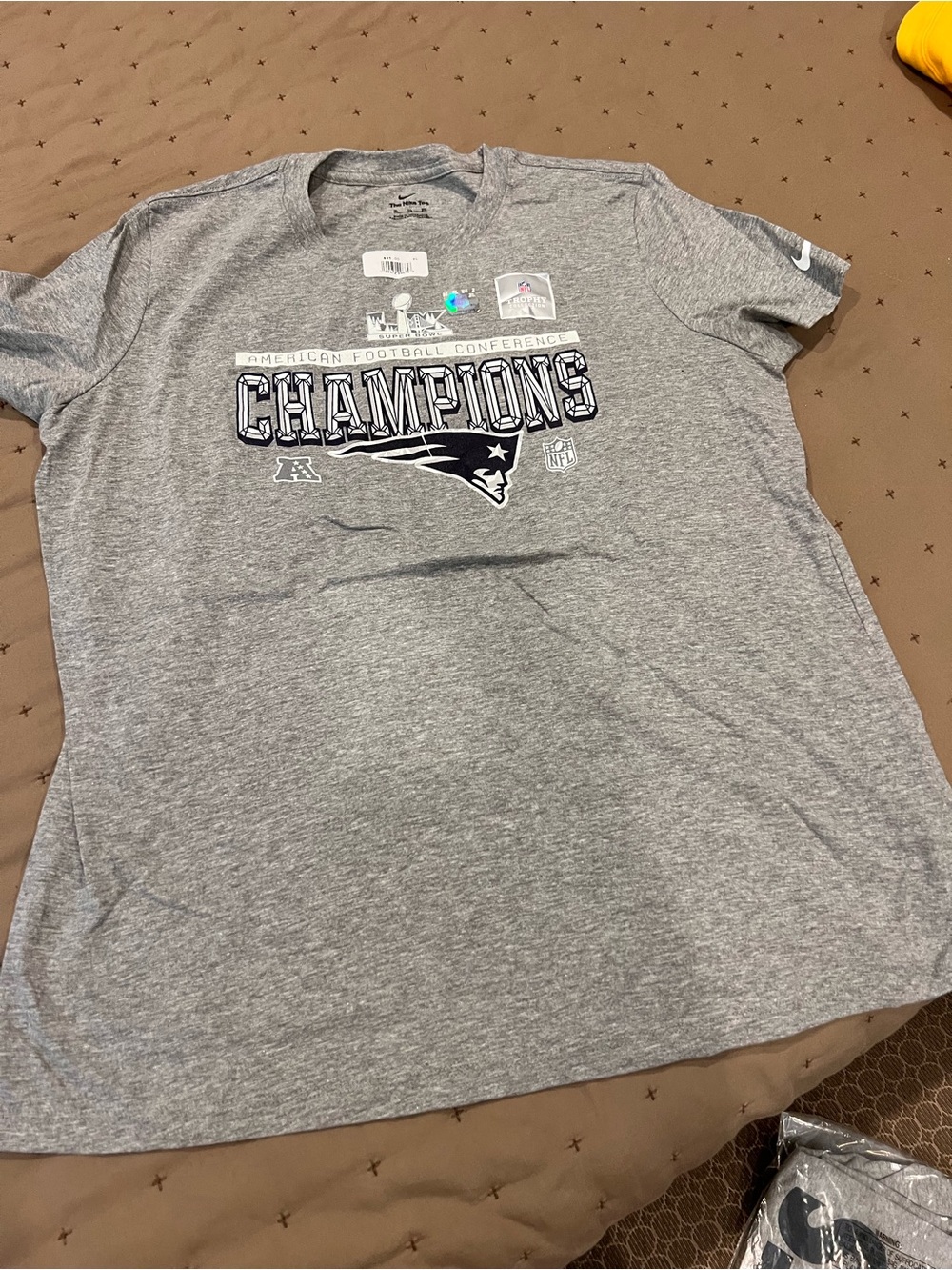 Nike Men’s Gray New England Patriots Champions Tee